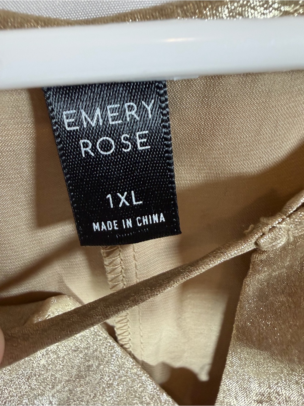 Emery Rose Metallic Gold Shimmer Blouse Plus Size 1XL - Picture 4 of 9